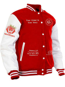 Red Faith Varsity Jacket