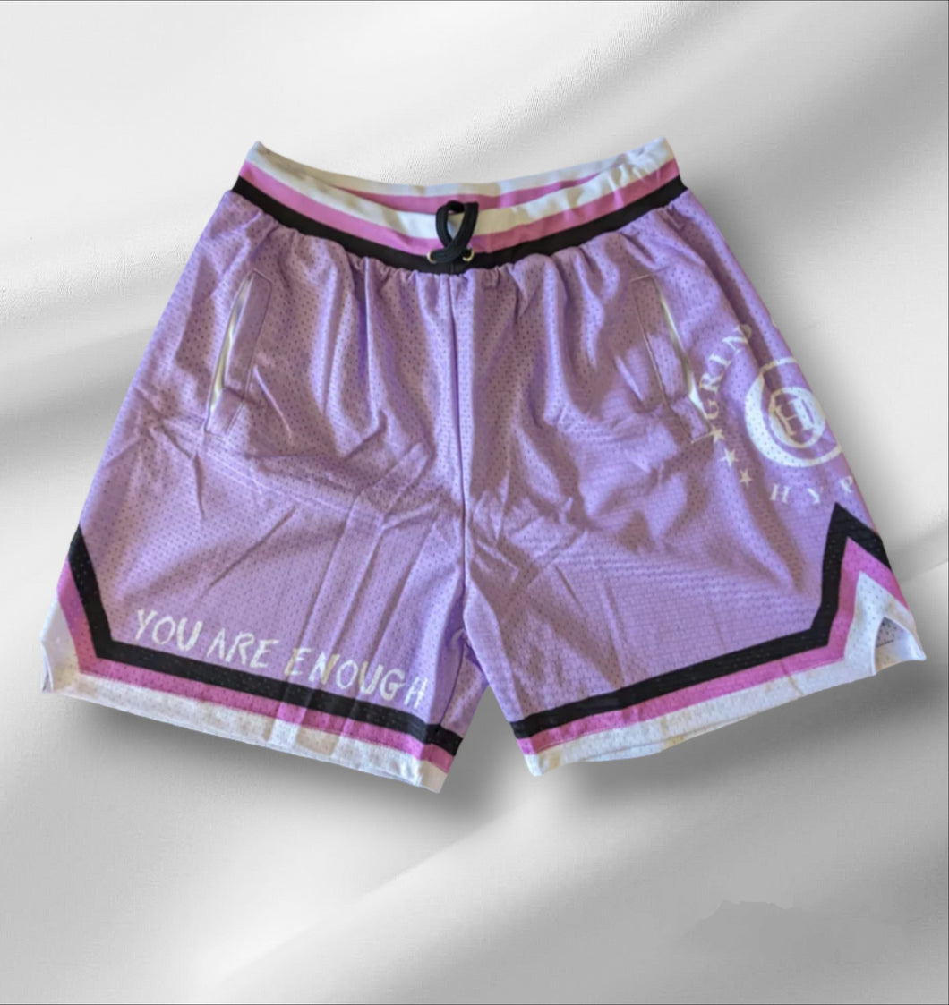 Purple You Are Enough Shorts